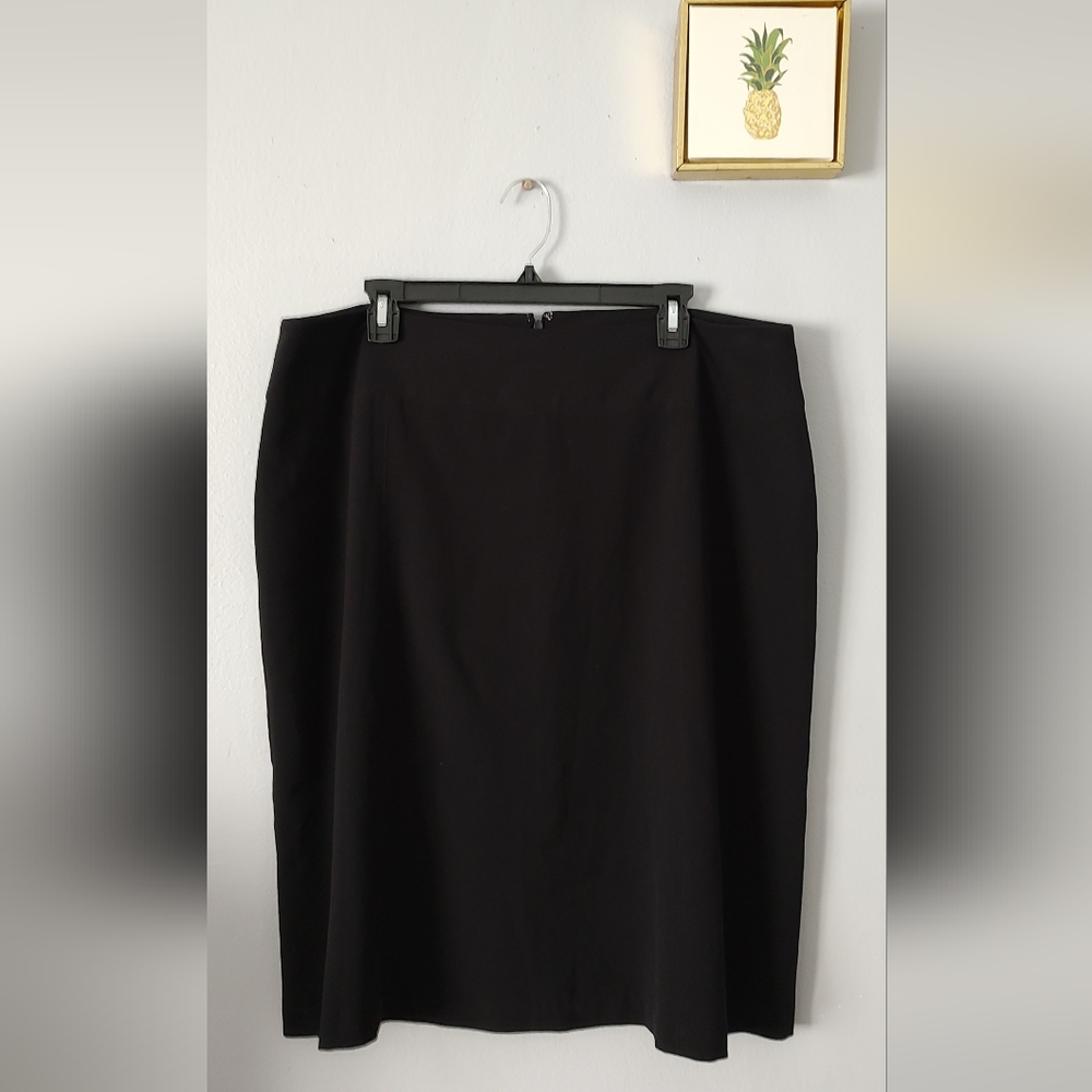 Skirt Basic East 5th black Zipper Size 18 W Style Midi Casual Polyester